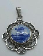 Zilveren Hanger met Delfts Blauw, Overige voorstellingen, Blauw, Ophalen of Verzenden, Zo goed als nieuw