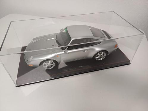 1:12 Porsche 911 (993) Carrera - Zilver - Incl. Luxe vitrine, Hobby en Vrije tijd, Modelauto's | 1:5 tot 1:12, Nieuw, Auto, 1:9 t/m 1:12