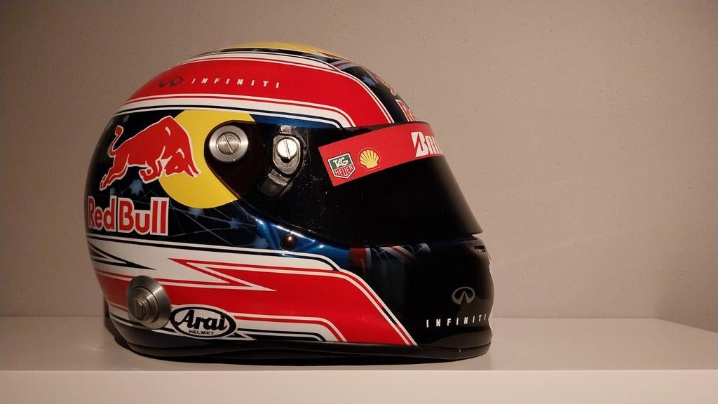 Mark Webber 2013 Helm - Laatste Race Red Bull Racing, Verzamelen, Ophalen of Verzenden, Zo goed als nieuw, Formule 1