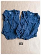 2 blauwe rompers zonder mouwen Maat 44 hh, Kinderen en Baby's, Babykleding | Prematuur, Nacht- of Onderkleding, Jongetje of Meisje