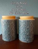 Te koop; laatste bloempot / vaas blauw, Tuin en Terras, Rond, Ophalen of Verzenden, Zo goed als nieuw, Aardewerk