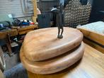 Salontafel organische vorm Mangohout Draaibaar 100x80 kabo, Ophalen, 100 tot 150 cm, Nieuw, 50 tot 100 cm