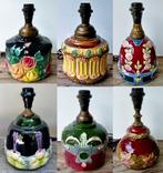6x Antieke Majolica Lamp Tafellamp Schemerlamp - Zie Omschr, Ophalen of Verzenden