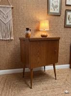 2339 Vintage 60s Naaimachinekast tafel  bureau klepkast, Ophalen, Gebruikt
