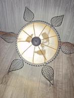 Vintage plafondlamp, metaal, bloem, Zonnebloem lamp, Huis en Inrichting, Lampen | Plafondlampen, Ophalen of Verzenden, Gebruikt