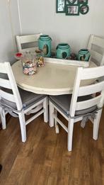 Tafel en 4 stoelen, Ophalen, Gebruikt, Rond, Vier personen