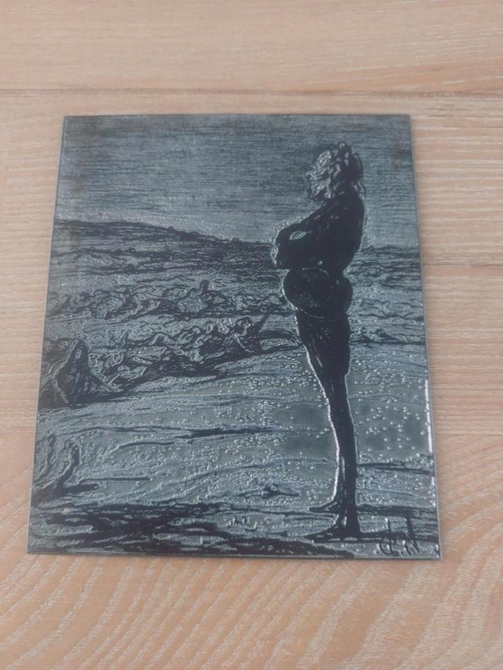 Mooie metalen ets of gravure. Meer dan 50 jaar oud., Antiek en Kunst, Kunst | Schilderijen | Abstract, Ophalen