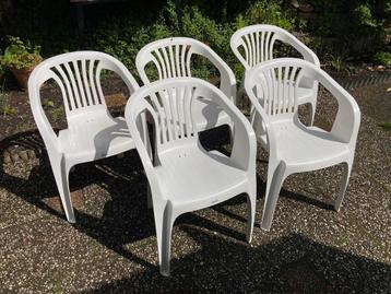 Hartman witte tuinstoelen 5 stuks