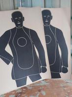 2 x vintage grote schietschijf targets platen samen 22 euro, Ophalen, Zo goed als nieuw, Schilderij, Minder dan 50 cm