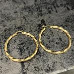 14k gouden oorbellen creolen wokkels, Sieraden, Tassen en Uiterlijk, Oorbellen, Ophalen of Verzenden, Zo goed als nieuw, Goud