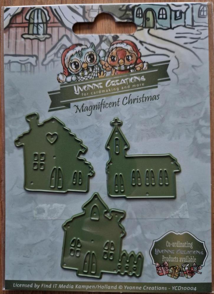 Yvonne Creations Die Magnificent Christmas - Little village, Hobby en Vrije tijd, Kaarten | Zelf maken, Nieuw, Pons of Mal, Kerst