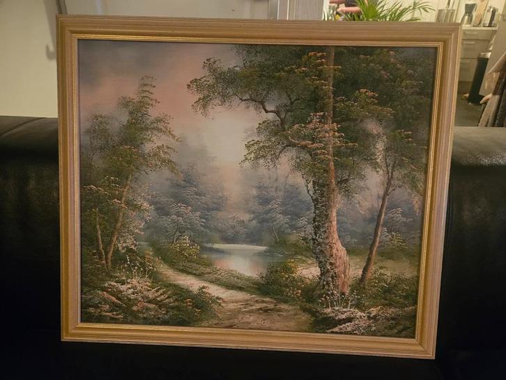 Decoratief Olieverf Schilderij - 69x59cm, Antiek en Kunst, Kunst | Schilderijen | Klassiek, Ophalen of Verzenden