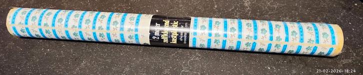 Vintage meubelfolie plakplastic kastplastic meubelplastic, Huis en Inrichting, Stoffering | Behang, Blauw, Wit, Groen, minder dan 10 m²