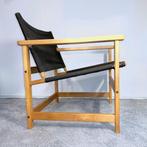 Safari stoel Hyllinge Møbler Denemarken hout canvas 70s, Hout, Gebruikt, -, Minder dan 75 cm