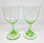 A.D. Copier Leerdam annagroene wijnglazen serie N.M. 1926, Antiek en Kunst, Antiek | Glas en Kristal, Ophalen of Verzenden