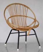 ✅ ROHE NOORDWOLDE kleine rotan stoel fauteuil SIXTIES, Huis en Inrichting, Stoelen, Riet of Rotan, Gebruikt, Bruin, Ophalen of Verzenden