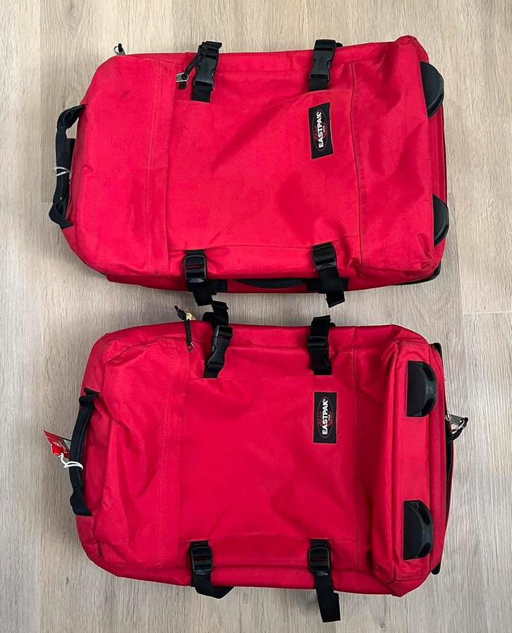 2 rode Eastpak Tranverz trolleys - maat S, Sieraden, Tassen en Uiterlijk, Tassen | Reistassen en Weekendtassen, Gebruikt, Rood