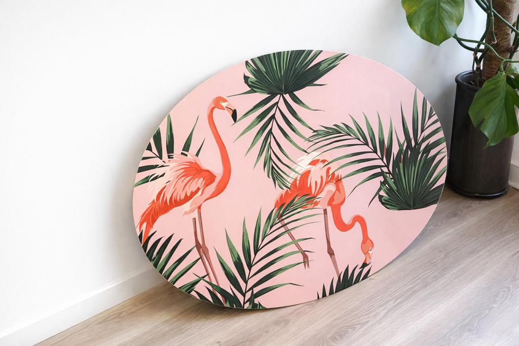 Muurcirkel Flamingo, Ophalen, Zo goed als nieuw