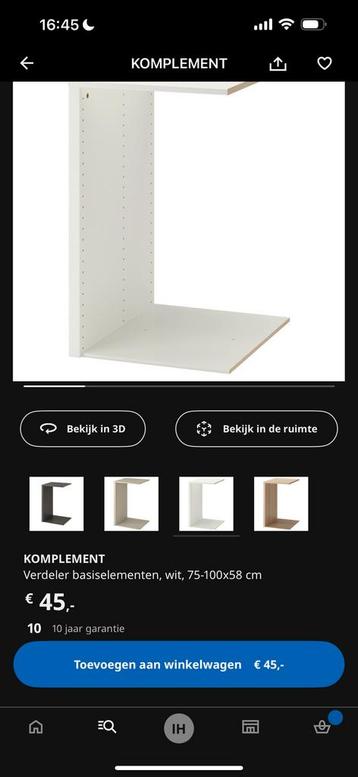 Komplement Ikea pax verdeler met fijne draadstaal manden - afbeelding 1