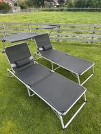 Ligbed set van 2, Ophalen of Verzenden, Gebruikt, Aluminium, Inklapbaar