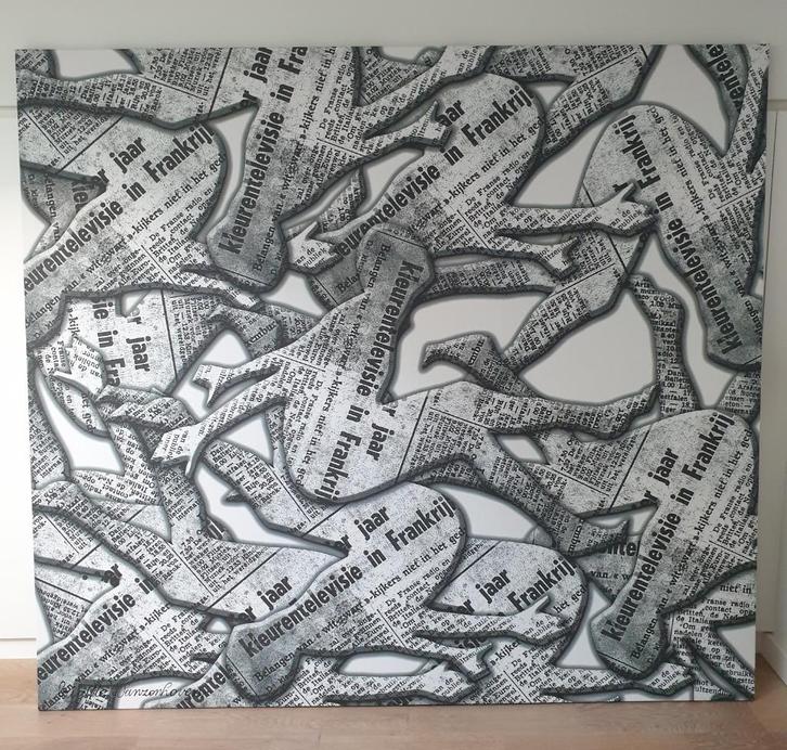 2 grootschalige grafische canvas prints Brigitte Vanzonhoven, Antiek en Kunst, Kunst | Litho's en Zeefdrukken, Ophalen