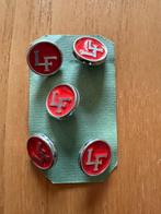 Knopen metaal 5 stuks LF op steeltje, Hobby en Vrije tijd, Naaien en Fournituren, Ophalen, Knoop of Knopen