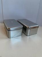 Twee metalen opbergbakken, blikken, 38x20,5x14cm, samen 5€, Ophalen of Verzenden, Gebruikt