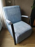 stoel, denim stof en metaal, Huis en Inrichting, Fauteuils, Ophalen, Gebruikt, Metaal
