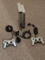 PlayStation 2 Phat Zilver met 2 Controllers, Gebruikt, ., Phat, Met 2 controllers