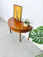 Vintage bijzettafel sidetable console half rond uitklapbaar, Huis en Inrichting, Tafels | Bijzettafels, Ophalen, Gebruikt, 75 cm of meer