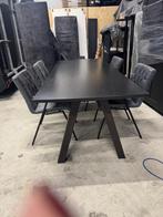 Eetkamertafel + 4 stoelen, Huis en Inrichting, Tafels | Eettafels, Ophalen, Gebruikt, 200 cm of meer, 50 tot 100 cm