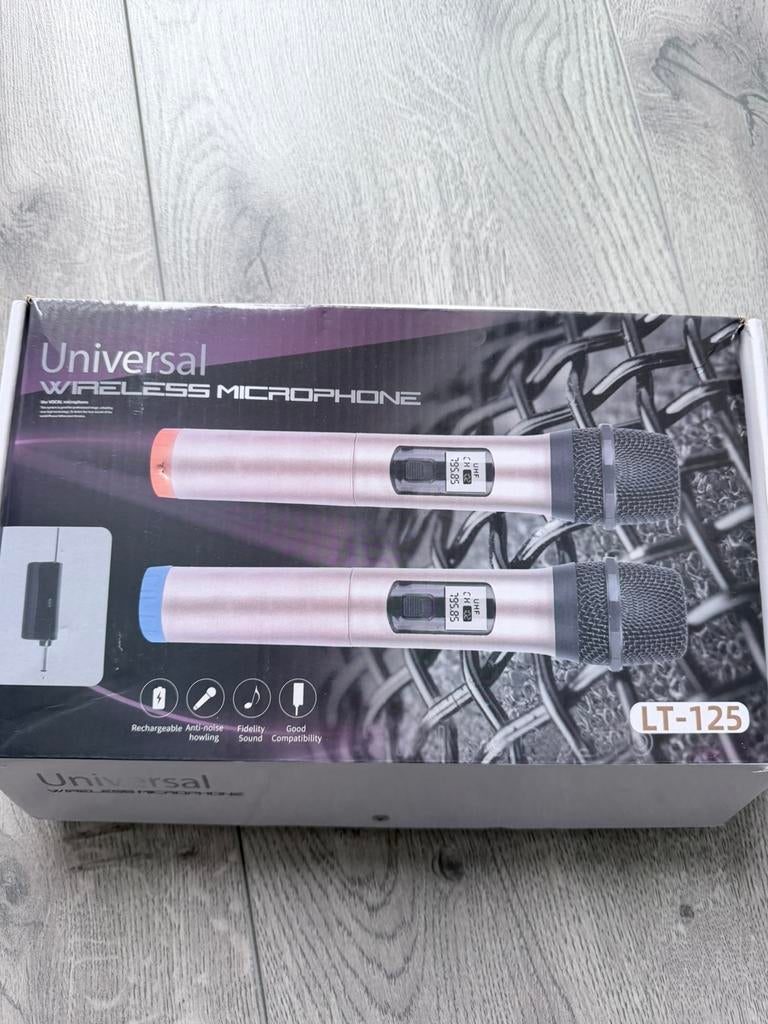 Set of twee daardloze microfons, Muziek en Instrumenten, Ophalen of Verzenden, Nieuw, Zangmicrofoon, Draadloos