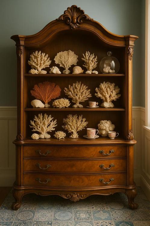 indrukwekkende barokke vitrinekast, Antiek en Kunst, Curiosa en Brocante, Ophalen