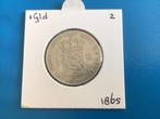1 Gulden 1865 Willem 3 Zilver, Postzegels en Munten, Munten | Nederland, 1 gulden, Koning Willem III, Zilver, Ophalen of Verzenden