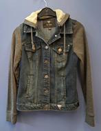 Guess denim jacket jas + grijze hoodie/mouwen mt XS nr 42598, Guess, Blauw, ., Guess