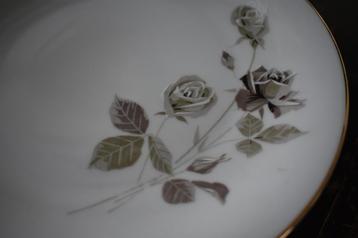 Bavaria retro borden met rozen zwart wit decor 12x art deco beschikbaar voor biedingen