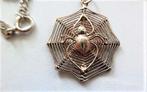 Hangertje spin in web met ketting (7969-1204), Ophalen, Overige materialen, Zo goed als nieuw, Zilver