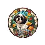 Vintage aluminium ronde bordjes Honden (20x20cm), Huis en Inrichting, Woonaccessoires | Wanddecoraties, Ophalen of Verzenden, Nieuw