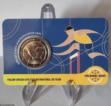 Coincard 2 euro Finland 2025 100 Jaar Atletiekwedstrijd ENG. beschikbaar voor biedingen