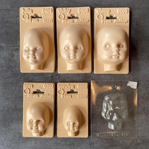 Vintage, retro mallen poppengezichtjes, hoofdjes, Antiek en Kunst, Curiosa en Brocante, Ophalen of Verzenden
