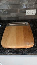 Dikke houten snijplank met geïntegreerde rvs bak, Ophalen of Verzenden, Zo goed als nieuw