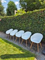 Set witte kuipstoelen houten poten Karwei, Tuin en Terras, Tuinstoelen, Ophalen, Kunststof