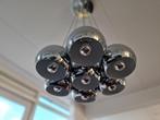 Design hanglamp chroom / chrome 7 bollen - 70's, Ophalen of Verzenden, Zo goed als nieuw, Modern, Metaal