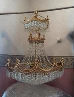 Prachtige kroonluchter met kristallen, Ophalen, Gebruikt, Glas