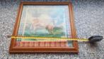 Schilderij van koe in houten lijst, Minder dan 50 cm, Ophalen of Verzenden, Zo goed als nieuw, Schilderij