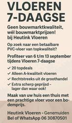 VLOEREN 7-DAAGSE
6 t/m 13 september ( RECHTSTREEKS HEUTINK ), Kunststof, Verzenden, Nieuw, Vloerdelen of -planken