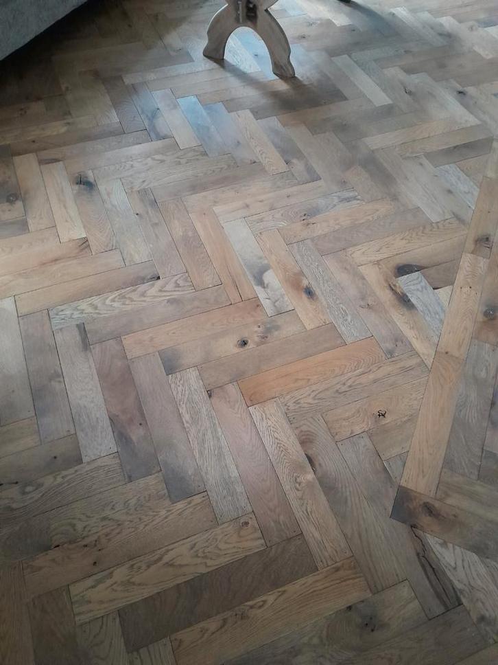 Oude Eiken Vloerplanken - 4m2+, Doe-het-zelf en Verbouw, Hout en Planken, Gebruikt, Plank, Eiken, Minder dan 200 cm, Minder dan 25 mm