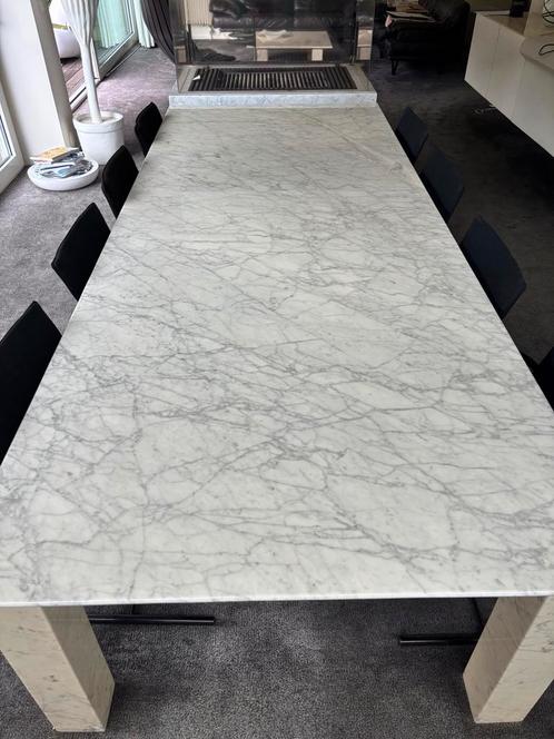 Carera marmeren eettafel, Huis en Inrichting, Tafels | Eettafels, Gebruikt, 100 tot 150 cm, 200 cm of meer, Vijf personen of meer