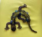 Muurdecoratie, Gekko, metaal, glas, Ophalen
