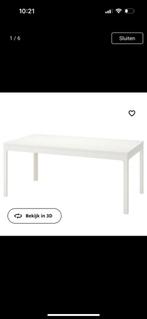 Prachtige witte eettafel 1.80 tot 2.40 cm, 150 tot 200 cm, Gebruikt, Ophalen of Verzenden, Overige houtsoorten